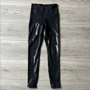 Athleta Black Shiny High-Waisted Leggings